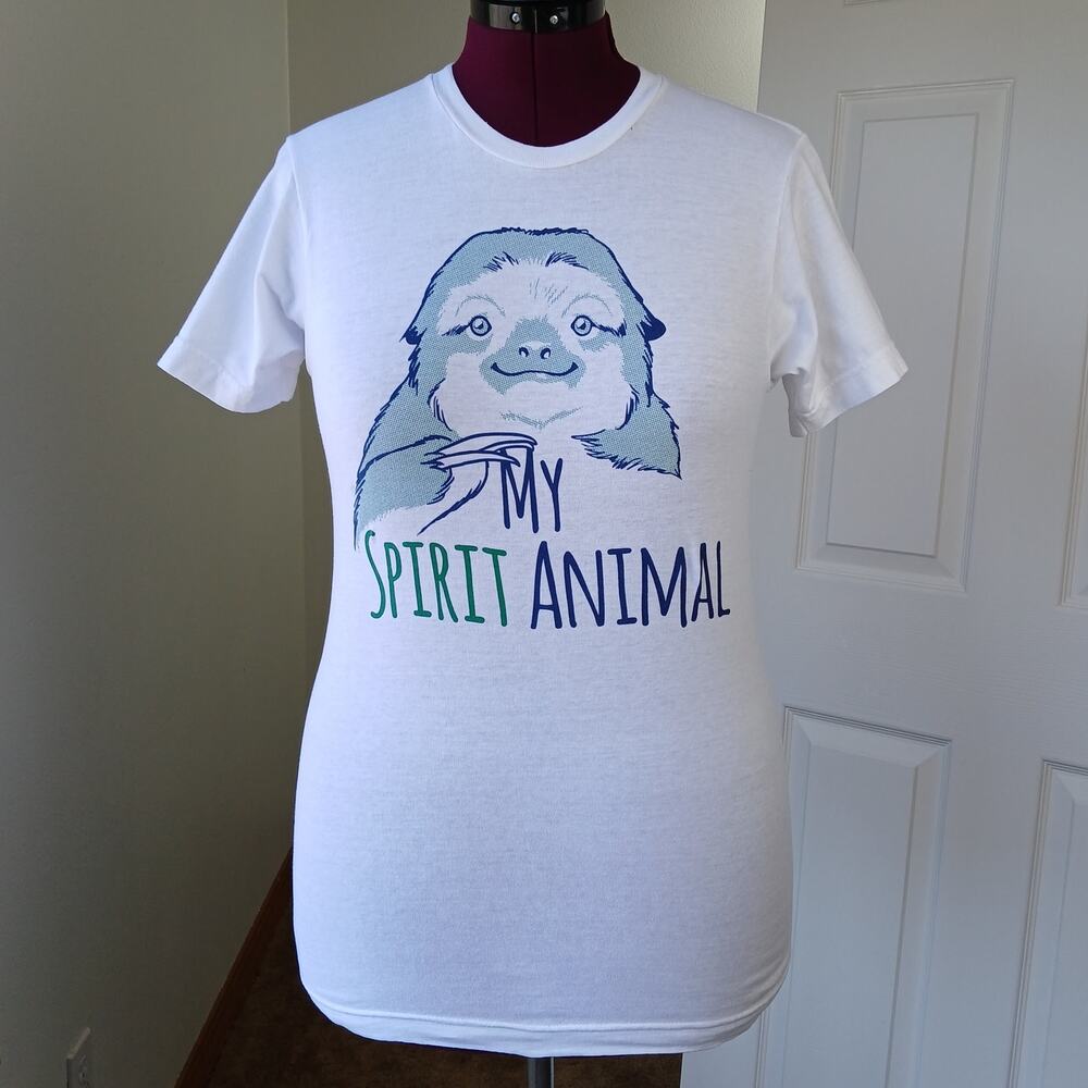 Ann Arbor Sloth Spirit Animal Tee Small preshrunk cotton crew neck short sleeve